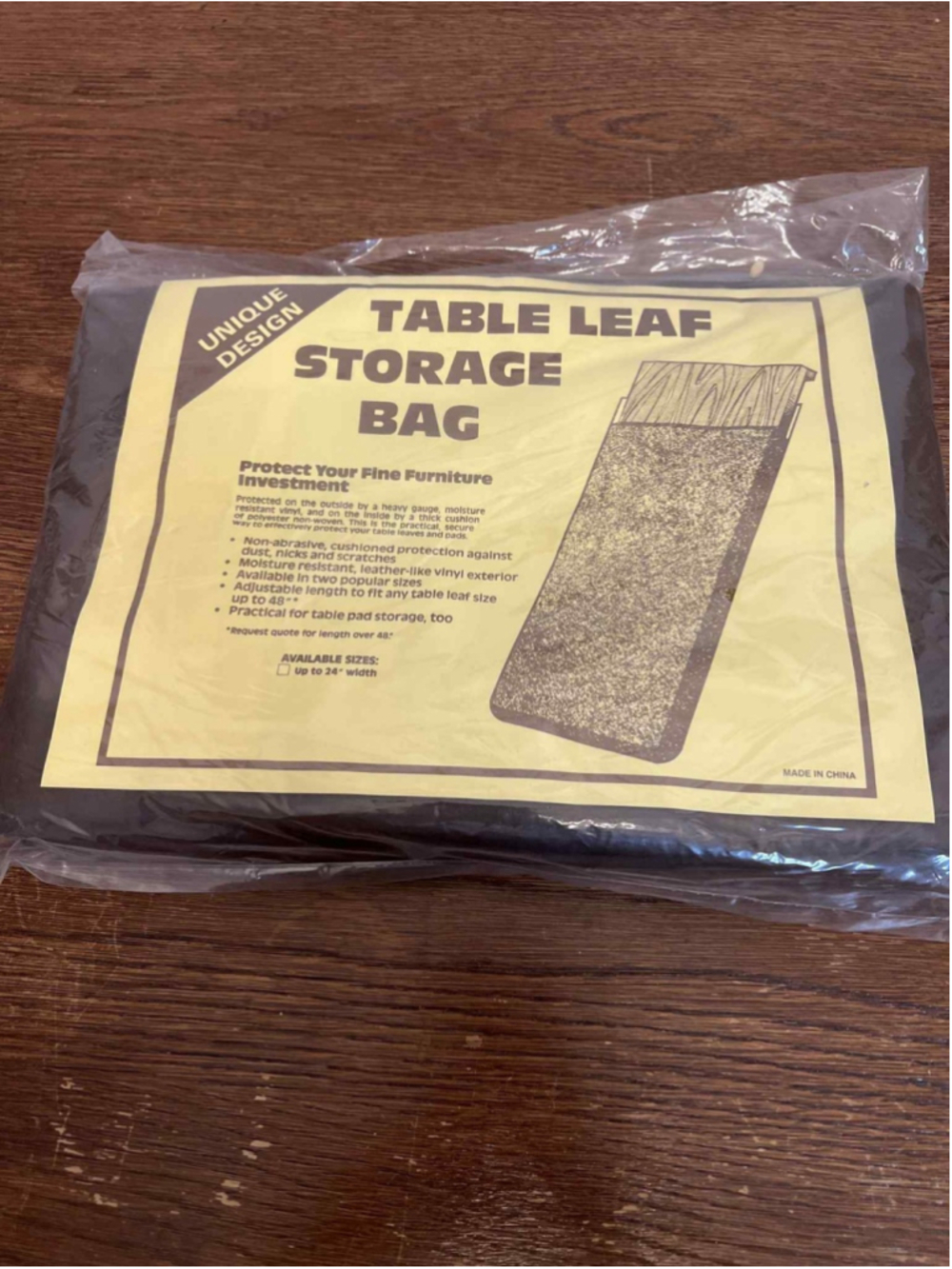 New Table Leaf Storage Bag Vinyl Moisture Resistant Cover 48in Table Pads